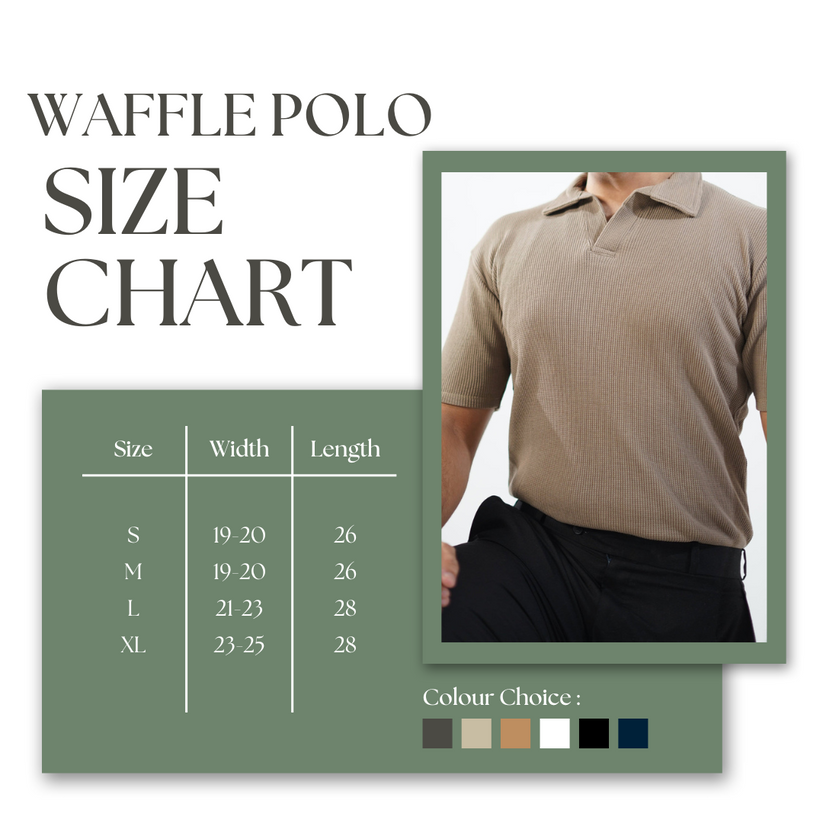 Premium Waffle Knitted Polo - Brown