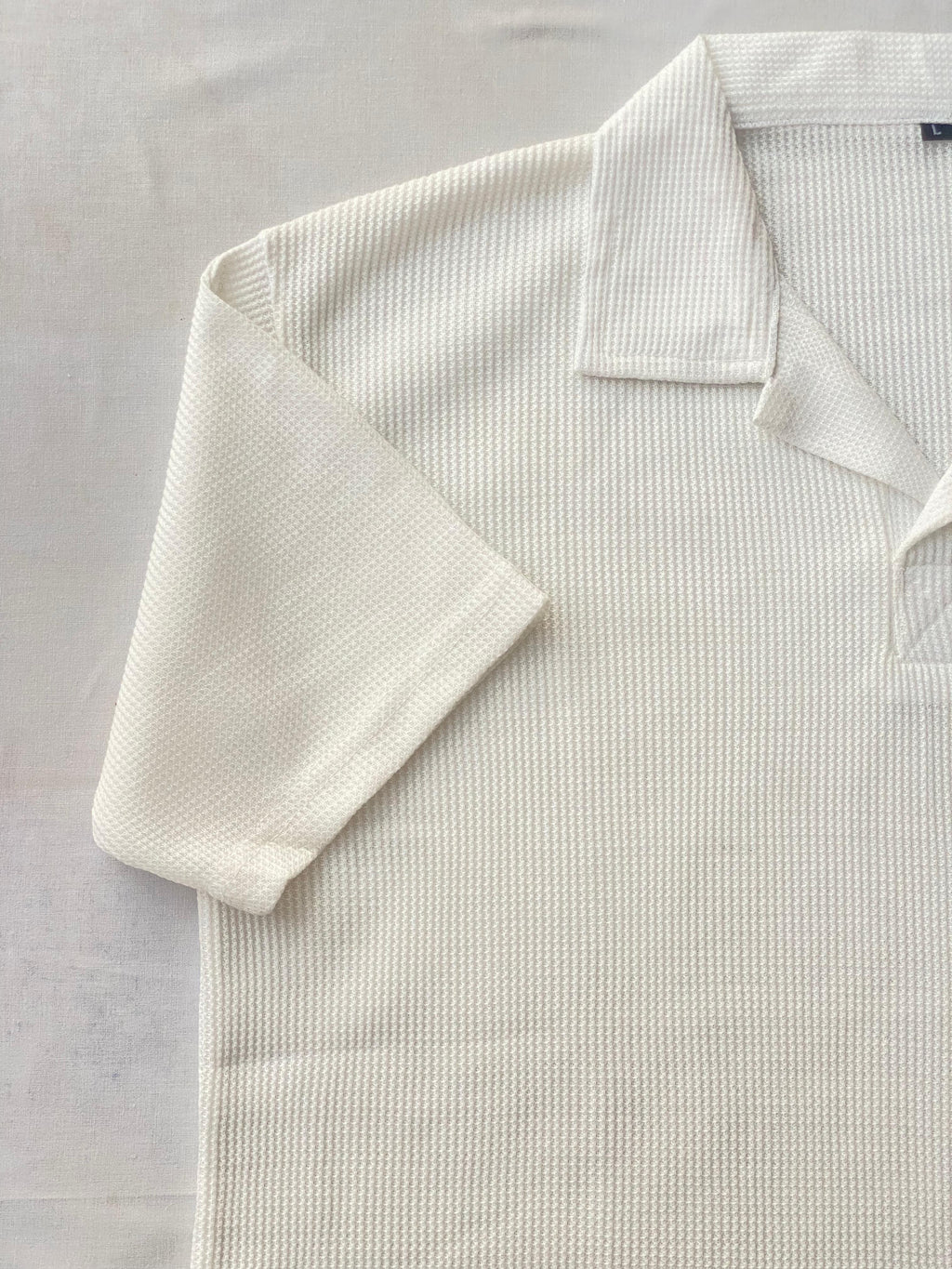 Premium Waffle Knitted Polo - White